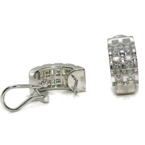 Elegantes y lujosos pendientes de oro blanco de 18k con diamantes auténticos que pesan 1.53cts - Imagen 6