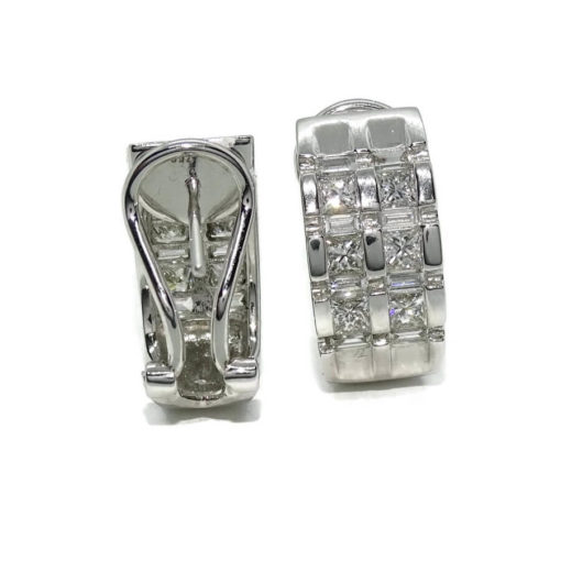 Elegantes y lujosos pendientes de oro blanco de 18k con diamantes auténticos que pesan 1.53cts - Imagen 5