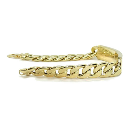 Impresionante pulsera para hombre de oro amarillo de 18k de 22.00 cm de larga y Placa muy grande - Imagen 7