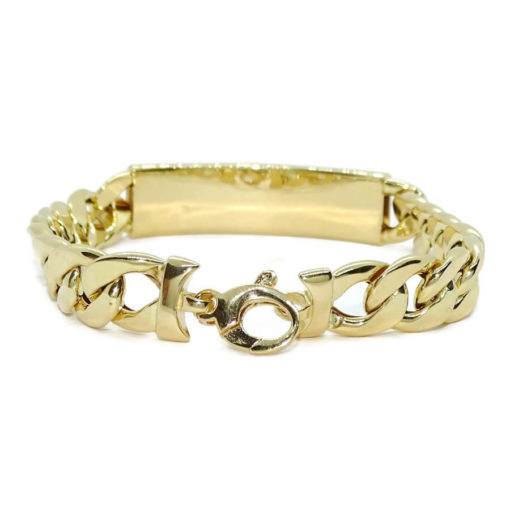 Impresionante pulsera para hombre de oro amarillo de 18k de 22.00 cm de larga y Placa muy grande - Imagen 5