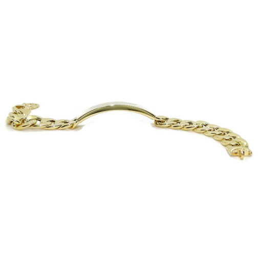 Impresionante pulsera para hombre de oro amarillo de 18k de 22.00 cm de larga y Placa muy grande - Imagen 4