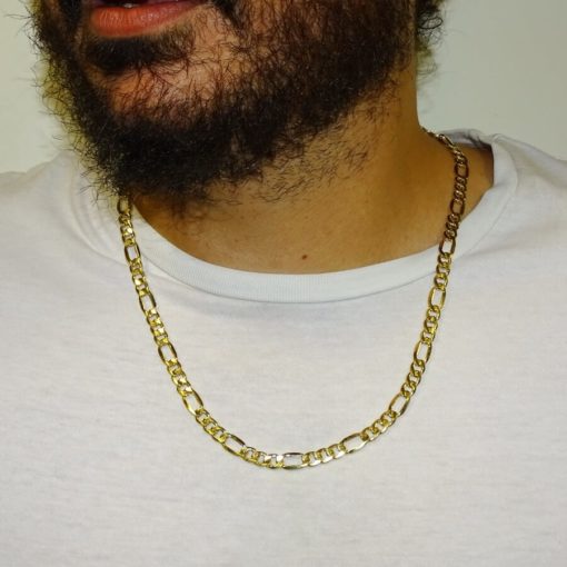 Cadena de oro amarillo de 18k para hombre modelo 3x1 plana de 7.50 mm de grosor por 60cm de larga - Imagen 2