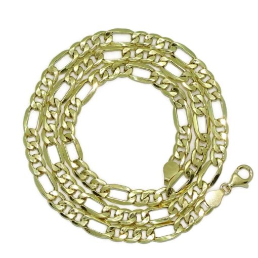 Cadena de oro amarillo de 18k para hombre modelo 3x1 plana de 7.50 mm de grosor por 60cm de larga