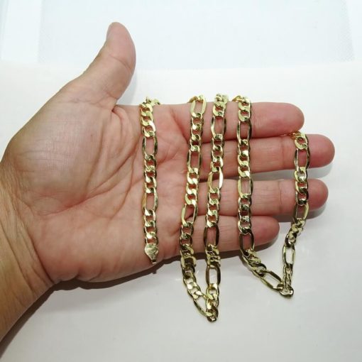 Cadena de oro amarillo de 18k para hombre modelo 3x1 plana de 7.50 mm de grosor por 60cm de larga - Imagen 3