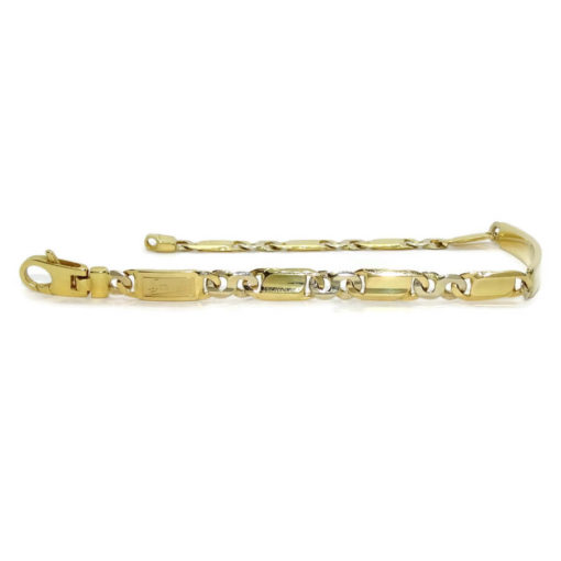 Impresionante Pulsera para Hombre con placa de Oro Amarillo y oro blanco de 18k Maciza. - Imagen 7
