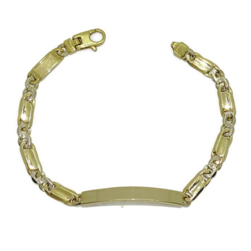 Impresionante Pulsera para Hombre con placa de Oro Amarillo y oro blanco de 18k Maciza. - Imagen 6