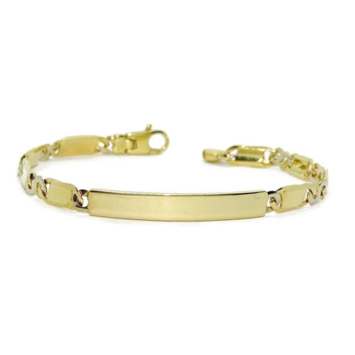 Impresionante Pulsera para Hombre con placa de Oro Amarillo y oro blanco de 18k Maciza.