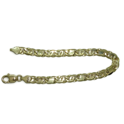 Pulsera para hombre de oro macizo de 18k amarillo de 7.00 mm de ancha y 22.00cm de larga. - Imagen 5