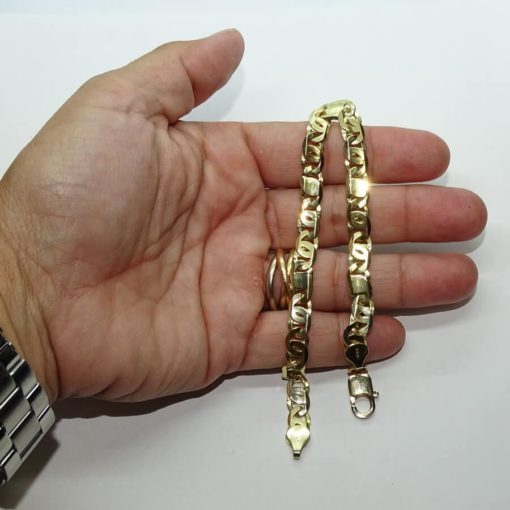 Pulsera para hombre de oro macizo de 18k amarillo de 7.00 mm de ancha y 22.00cm de larga. - Imagen 3