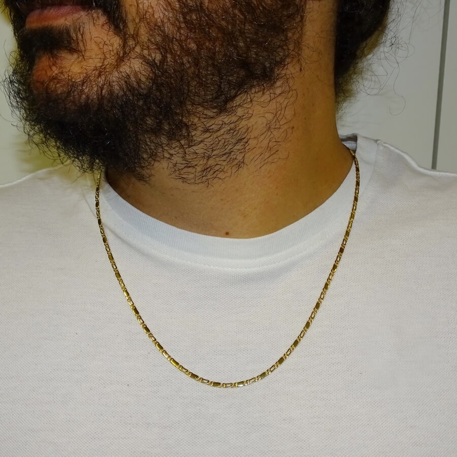 Cadena de oro macizo para hombre de 2.00 de ancha y 60.00cm de larga. - Imagen 2
