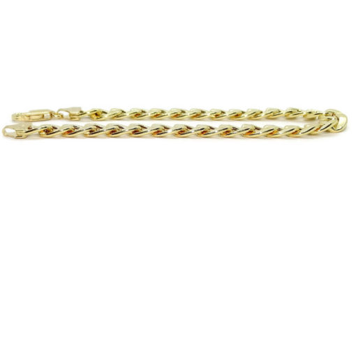Pulsera grande para hombre de oro amarillo de 18k tipo barbada hueca de 8.00mm de ancha - Imagen 4