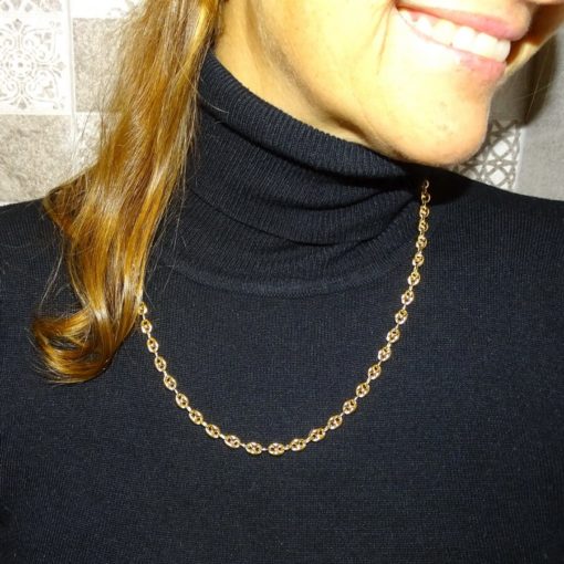 Impresionante cadena de oro amarillo de 18k con calabrotes de 8x6mm y 60cm de largo. Cierre mosquetón para total seguridad. Peso; 22.90 gr de oro de 18k - Imagen 2