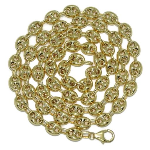 Impresionante cadena de oro amarillo de 18k con calabrotes de 8x6mm y 60cm de largo. Cierre mosquetón para total seguridad. Peso; 22.90 gr de oro de 18k