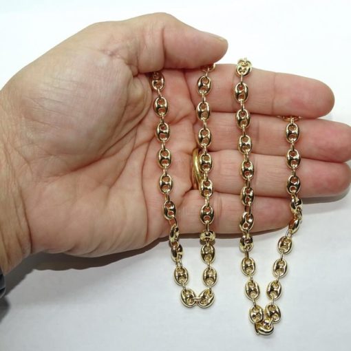Impresionante cadena de oro amarillo de 18k con calabrotes de 8x6mm y 60cm de largo. Cierre mosquetón para total seguridad. Peso; 22.90 gr de oro de 18k - Imagen 4