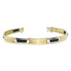 Pulsera para hombre de oro amarillo brillo y oro blanco de 18k con onix