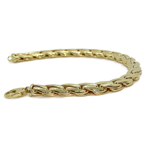 Pulsera de Oro Amarillo de 18k para mujer modelo trenza doble plana de 19.50 cm de Larga, 7.50mm de Ancha y 12.60 gr de Oro de 18k. - Imagen 9