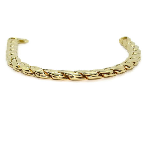 Pulsera de Oro Amarillo de 18k para mujer modelo trenza doble plana de 19.50 cm de Larga, 7.50mm de Ancha y 12.60 gr de Oro de 18k. - Imagen 8