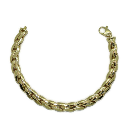 Pulsera de Oro Amarillo de 18k para mujer modelo trenza doble plana de 19.50 cm de Larga, 7.50mm de Ancha y 12.60 gr de Oro de 18k. - Imagen 10