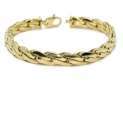Pulsera de Oro Amarillo de 18k para mujer modelo trenza doble plana de 19.50 cm de Larga, 7.50mm de Ancha y 12.60 gr de Oro de 18k. - Imagen 7