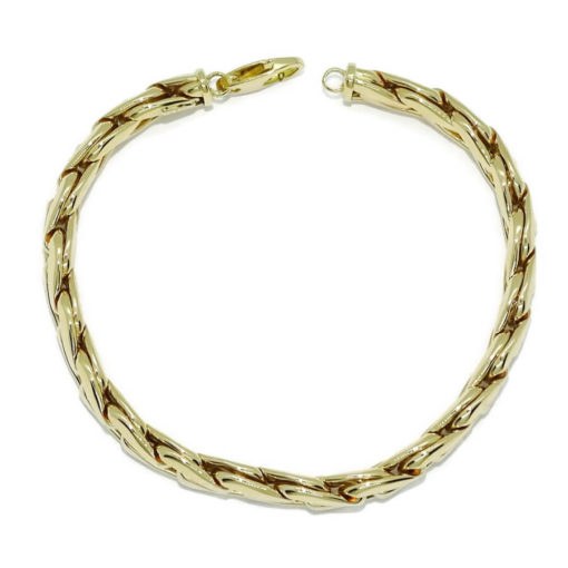Pulsera de Oro Amarillo de 18k para mujer modelo trenza doble plana de 19.50 cm de Larga, 7.50mm de Ancha y 12.60 gr de Oro de 18k. - Imagen 5