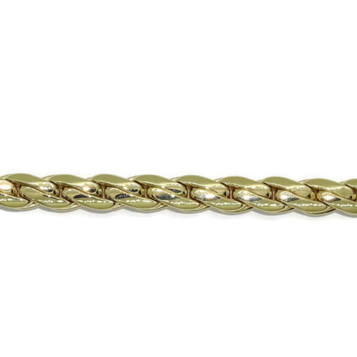 Pulsera de Oro Amarillo de 18k para mujer modelo trenza doble plana de 19.50 cm de Larga, 7.50mm de Ancha y 12.60 gr de Oro de 18k. - Imagen 4