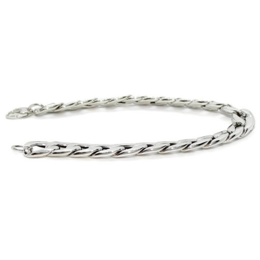 Pulsera para Hombre de Oro blanco de 18k barbada plana de 9.00mm de Ancha 21.00cm de Larga - Imagen 4