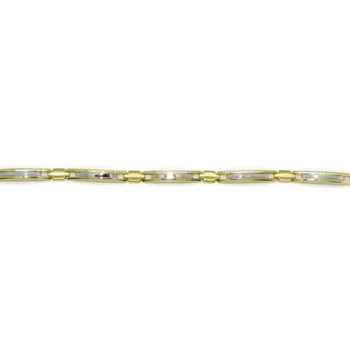 Pulsera para hombre de oro amarillo y oro blanco 18k semi-rígida de 5.50mm de ancha y 21.00cm de larga - Imagen 7