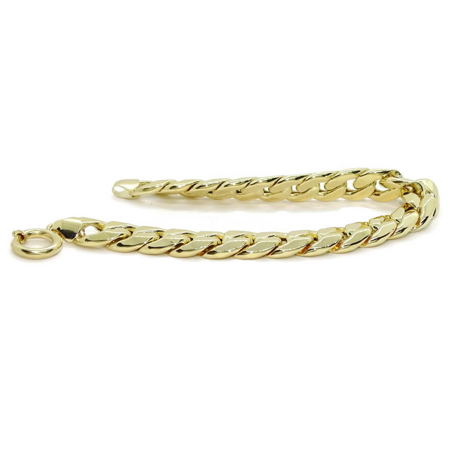 Pulsera para Hombre de Oro Amarillo de 18k barbada plana de 1.10 cm de Ancha 21.50cm de Larga - Imagen 7
