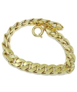 Pulsera para Hombre de Oro Amarillo de 18k barbada plana de 1.10 cm de Ancha 21.50cm de Larga - Imagen 6