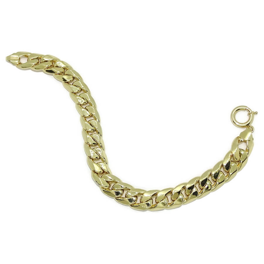 Pulsera para Hombre de Oro Amarillo de 18k barbada plana de 1.10 cm de Ancha 21.50cm de Larga - Imagen 5
