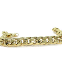 Pulsera para Hombre de Oro Amarillo de 18k barbada plana de 1.10 cm de Ancha 21.50cm de Larga - Imagen 4