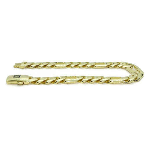 Impresionante pulsera de Oro Amarillo de 18k para Hombre modelo clásico 3x1. - Imagen 9