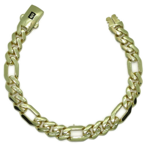 Impresionante pulsera de Oro Amarillo de 18k para Hombre modelo clásico 3x1.