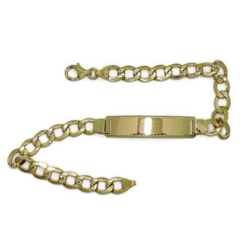 Pulsera para hombre de oro amarillo de 18k con placa, de 7.00 mm de ancha y 21.50cm de larga. 100% personalizable. - Imagen 5
