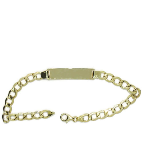 Pulsera para hombre de oro amarillo de 18k con placa, de 7.00 mm de ancha y 21.50cm de larga. 100% personalizable. - Imagen 4