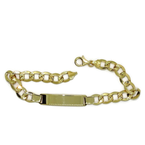 Pulsera para hombre de oro amarillo de 18k con placa, de 0.80 cm de ancha y 21.00cm de larga. - Imagen 7