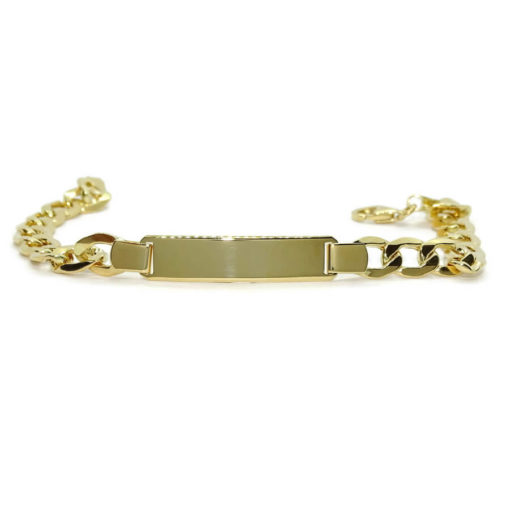 Pulsera para hombre de oro amarillo de 18k con placa, de 0.80 cm de ancha y 21.00cm de larga. - Imagen 6
