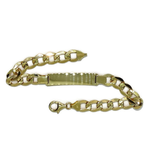 Pulsera para hombre de oro amarillo de 18k con placa, de 0.80 cm de ancha y 21.00cm de larga. - Imagen 5