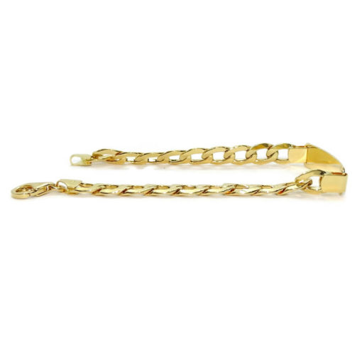 Pulsera para hombre de oro amarillo de 18k con placa, de 0.80 cm de ancha y 21.00cm de larga. - Imagen 4