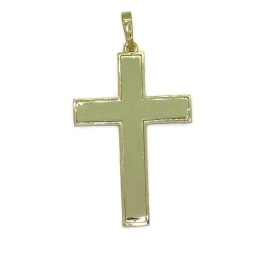 Cruz de oro amarillo macizo de 18k para hombre o mujer mate y brillo. - Imagen 4