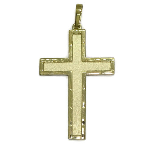 Cruz de oro amarillo macizo de 18k para hombre o mujer mate y brillo. - Imagen 3
