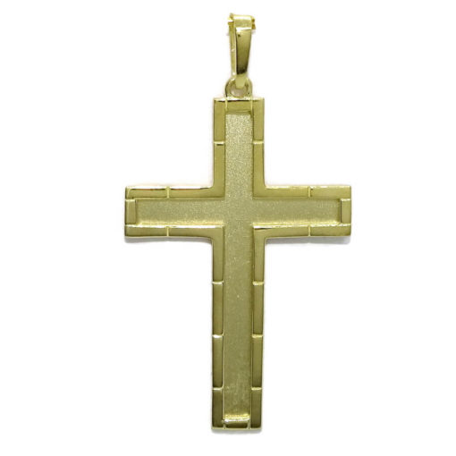 Cruz de oro amarillo macizo de 18k para hombre o mujer mate y brillo.