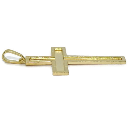 Cruz de oro amarillo macizo de 18k para hombre o mujer mate y brillo. - Imagen 6