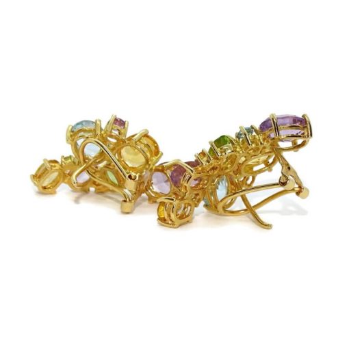 Pendientes de oro amarillo de 18K con 20 piedras finas de color. 3.00 cm de largos - Imagen 6