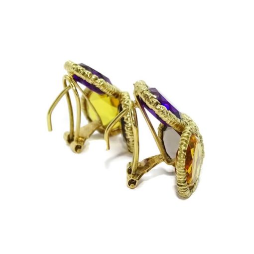 Pendientes de oro amarillo de 18K con 6 piedra de color. - Imagen 4