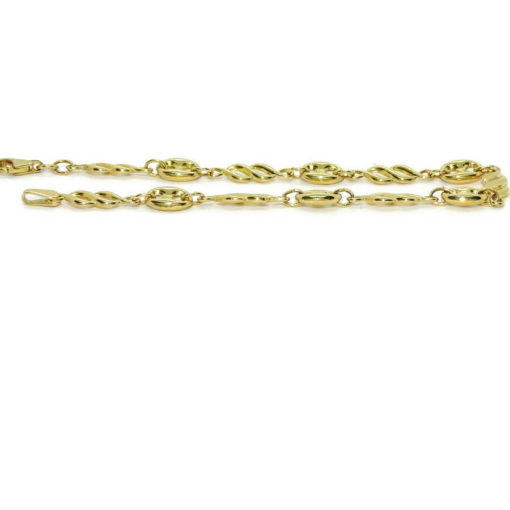 Elegante pulsera de moda para mujer de oro amarillo de 18k que combina filigrana y calabrote. - Imagen 6