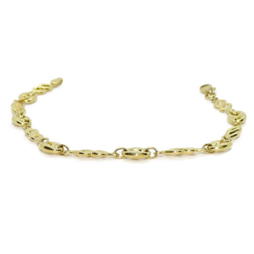 Elegante pulsera de moda para mujer de oro amarillo de 18k que combina filigrana y calabrote. - Imagen 5