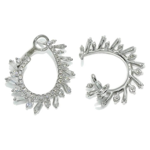 Espectaculares pendientes de oro blanco de 18k con 92 diamantes naturales que suman 1.53cts. - Imagen 7