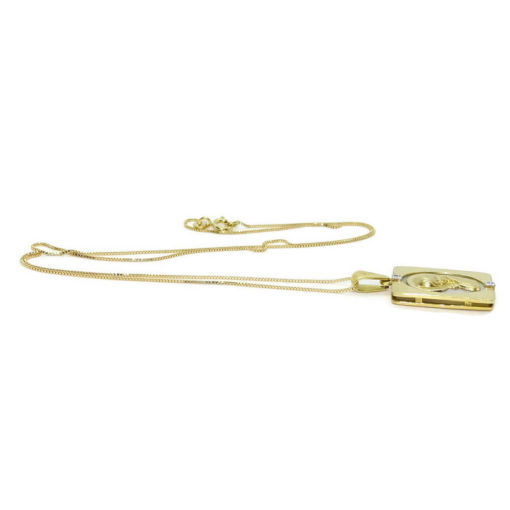 Medalla de oro de 18k y nácar con la Virgen jovencita y diamantes. Cadena veneciana de 45.00 cm todo oro 18k. - Imagen 5