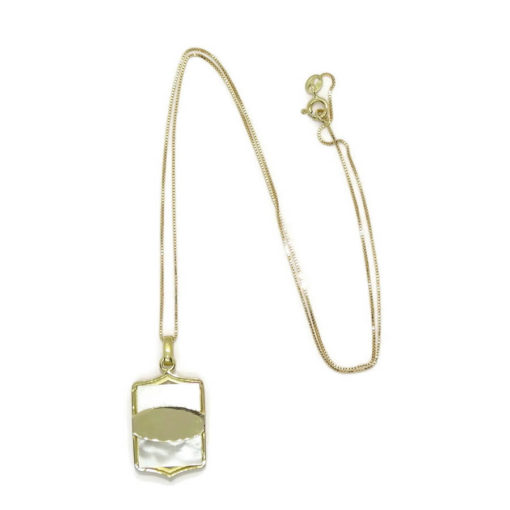 Medalla especial comunión de oro de 18k y nácar con la Virgen niña y diamantes. Cadena veneciana de 45.00 cm todo oro 18k - Imagen 4